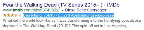 Rich Snippet Beispiel fear the walking dead imdb