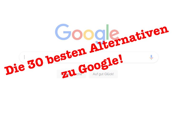 Google-Screenshot zu 30 Google-Alternativen